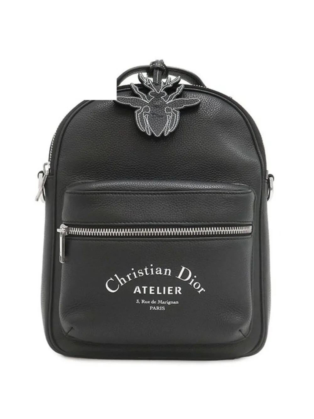 Dior 2-Way Atelier Shoulder Bag Calf Black Silver